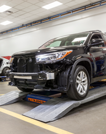 Toyota on vehicle lift | Mike Johnson's Hickory Toyota in Hickory NC